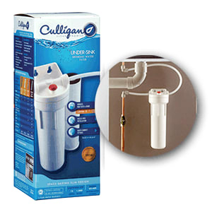 The Culligan US-600A is a compact, easy-to-install under-sink water filtration system that connects to your existing cold water line, primarily for the reduction of aesthetic chlorine taste and odor.