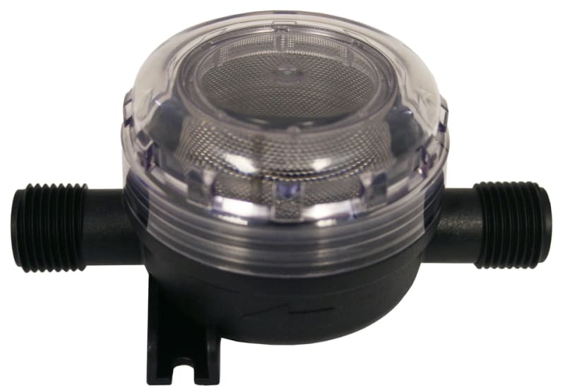 The Flojet 01740002A is a stainless steel in-line strainer/filter designed to keep debris and particles out of water pumps, especially in fresh and salt water systems. It is not a pump itself but an accessory for Flojet fresh water pumps.