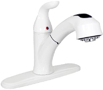 The Phoenix PF231241 is a single-handle hybrid pull-out kitchen faucet designed primarily for RVs, manufactured homes, and marine use.