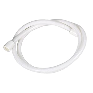 The Valterra PF276022 hose is a 60-inch, white, reinforced nylon hose designed as a replacement for Phoenix Faucets brand handheld shower sets in RVs, boats, and homes. It features durable construction and standard 1/2-inch IPS connections.