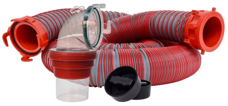 The Valterra D04-0450 is a 15-foot Valterra Viper RV Sewer Hose Kit designed for durability, kink resistance, and compact storage. It is a complete, ready-to-install system for RV waste disposal.