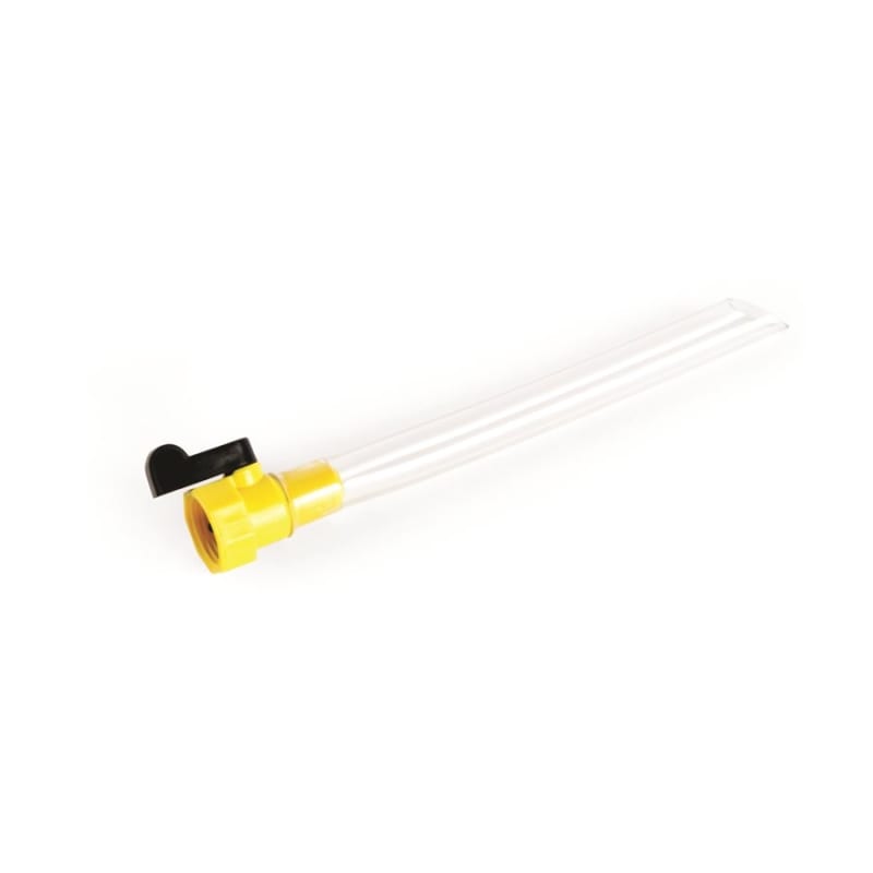 The Camco 40003 RV Water Tank Filler with Shutoff Valve. This product is designed to quickly fill a fresh water tank and features a quarter-turn, pressure-sealed valve to control the water flow and prevent backflow.