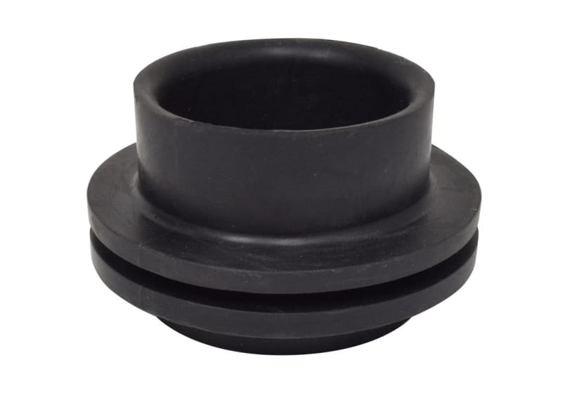 The Valterra F02-2105 is a rubber tank grommet designed to create a secure, leak-resistant connection for a 1-1/2" drain pipe in a polyethylene RV holding tank.