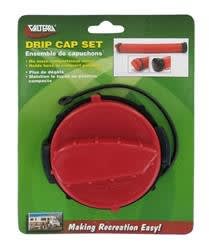 The Valterra T1020-3VP is a set of two universal drain hose bayonet drip caps designed for RV sewer hoses to prevent leaks and odors during storage.