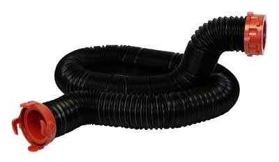 The Valterra D04-0200 is a 10-foot Dominator RV Sewer Hose Extension used to add length to an existing RV sewer hose system. It features a durable, UV-stabilized poly construction with permanently attached rotating fittings.