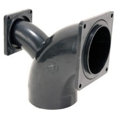 The Valterra T1036-1 is a 2-way ell flanged valve fitting used in RV sanitation systems to combine waste from grey and black water tanks into a single outlet. It is constructed from durable ABS plastic and features rotating flanges for easy installation.
