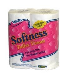 The Valterra Q23630 is a 4-roll pack of 2-ply toilet tissue specifically designed for use in RV, marine, portable toilet, and septic systems. It is engineered for rapid breakdown to prevent clogs in waste tanks.