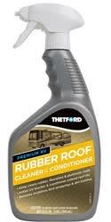 The Thetford RV rubber roof cleaner 32512 is a 32-ounce, non-toxic, and non-petroleum formula that cleans, conditions, and protects in one easy step. It is safe for EPDM rubber, fiberglass, and aluminum RV roofs.