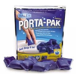 The Walex Porta-Pak 10pk (PPRV10)has a fresh scent RV toilet chemical is a biodegradable, formaldehyde-free drop-in treatment for RV and marine holding tanks.
