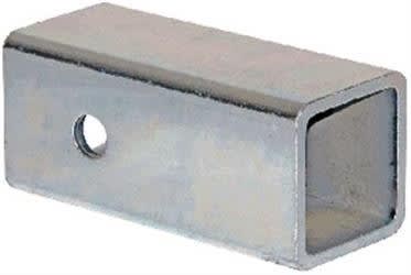 The RTA252 is the Buyers Products 2-1/2" to 2" Receiver Tube Adapter, a sleeve that converts a larger hitch receiver opening to a smaller one. It is zinc-plated to resist corrosion and fits all standard 2" hitch accessories.