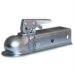 The 87073 is a Husky Towing straight trailer coupler designed for a 2-inch ball and a 2-inch wide straight trailer tongue. It has a maximum gross trailer weight capacity of 3,500 pounds and uses a wedge-style latch.