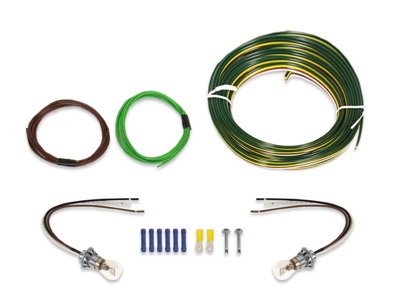 The Blue Ox Bulb and Socket Tail Light Wiring Kit (BX8869) is a universal wiring kit designed for use on a towed vehicle (dinghy) to replicate the brake, turn, and tail lights from a motorhome or other tow vehicle.