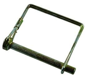 The JR Products 01284 safety lock pin, a trailer coupler pin with a snap-lock bail. The pin has a 1/4-inch diameter and a 3-inch usable length.