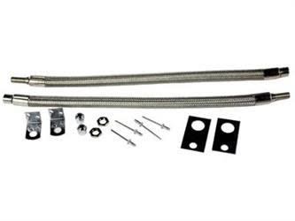 The Tire Valve Stem Extensions Stainless Steel 2PK, 8002 are flexible, braided hoses designed for dual-wheeled vehicles like RVs and trucks. They connect to your existing valve stems, making it easier to check the tire pressure and inflate the tires.