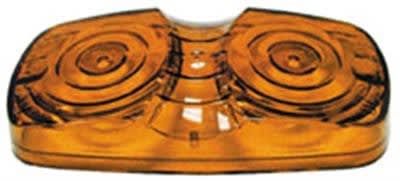The amber V138-15A replacement lens is made by Peterson Manufacturing and fits their 138-series of double "bulls-eye" clearance and side marker lights.