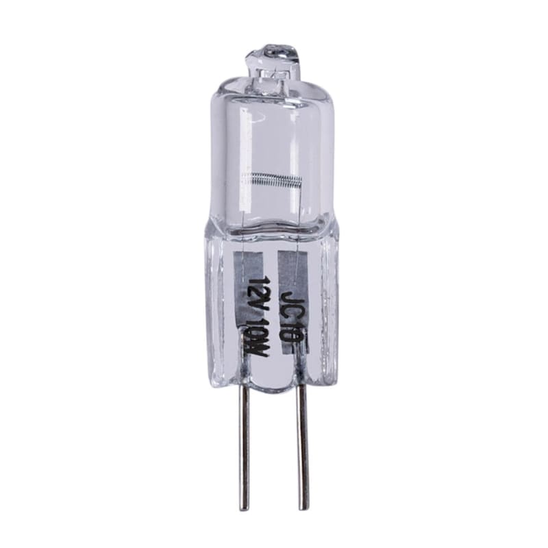 The Arcon 16747 (JC10W) is a 2-pack of 12-volt, 10-watt halogen multi-purpose replacement bulbs commonly used for interior lighting in RVs, marine, and automotive applications. These pin-base, clear, halogen bulbs.
