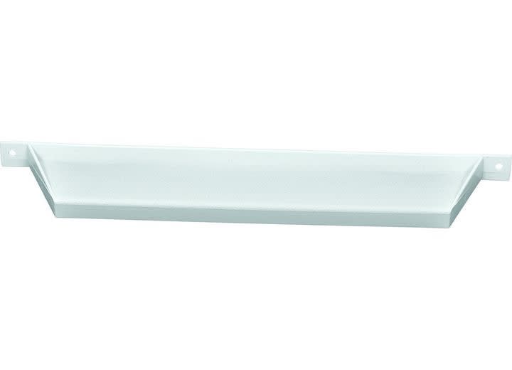 The Valterra A77023 "P Series" RV Screen Door Handle is a white plastic replacement handle for use with P series screen door slides, compatible with Philip's, Creation, and other similar brands of screen doors.
