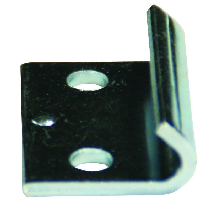 The JR Products 10835 is a zinc-plated steel catch designed as a replacement part to secure the lid of a pop-up camper or tent trailer during travel or storage. It is the catch component only, not the full latch assembly.