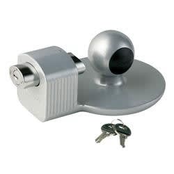 The Master Lock 378DAT is a steel trailer coupler lock designed specifically for 2-5/16-inch (59mm) couplers.
