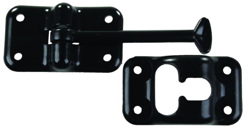 The JR Products 10324 Plastic T-Style Door Holder in black with a 3.5" length is widely available from several online retailers. This product is a direct OEM replacement constructed of durable plastic and includes mounting screws.