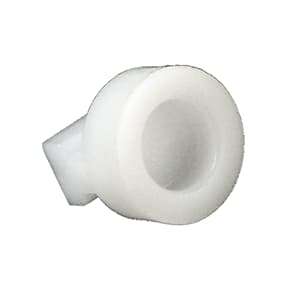 The RV Designer A105 Internal Snap Carrier is a white plastic carrier used for hanging curtains in RVs, designed for use with internal slide tracks and snap tape.