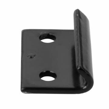 The JR Products 11855 Fold Down Camper Catch in black (used to secure the lid of a pop-up camper during travel or storage).