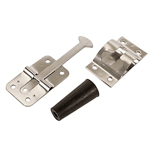 The RV Designer E225 Entry Door Holder is a T-style door holder made of durable stainless steel designed to keep your RV entry door propped open.
