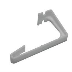 The RV Designer A285 L-shaped window curtain retainers are designed to keep RV curtains drawn back or held in place and are typically sold in sets of two with included fasteners.