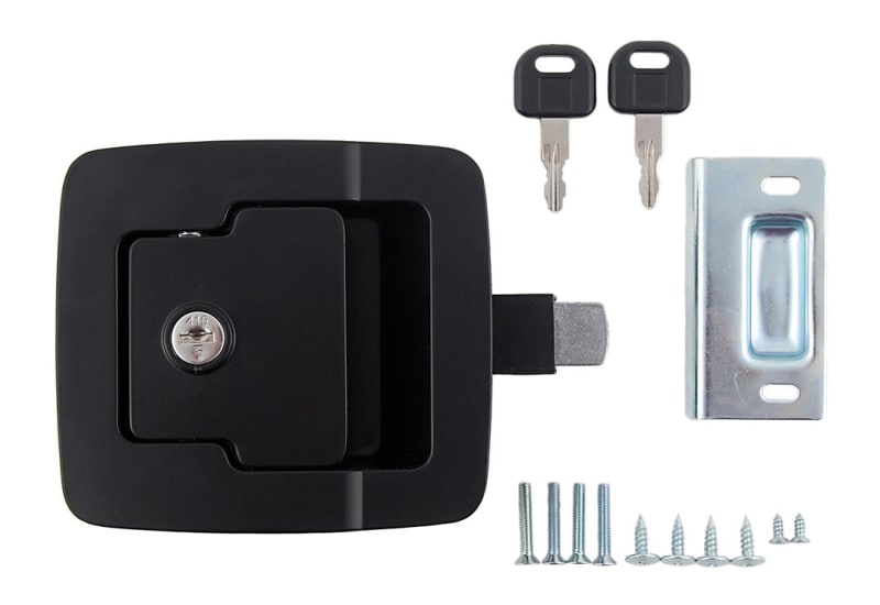The AP Products Fastec Slam Baggage Door Lock 015-246219, is designed as a direct replacement for existing Fastec-type slam latches on the market and has a universal fit for most RV baggage doors.