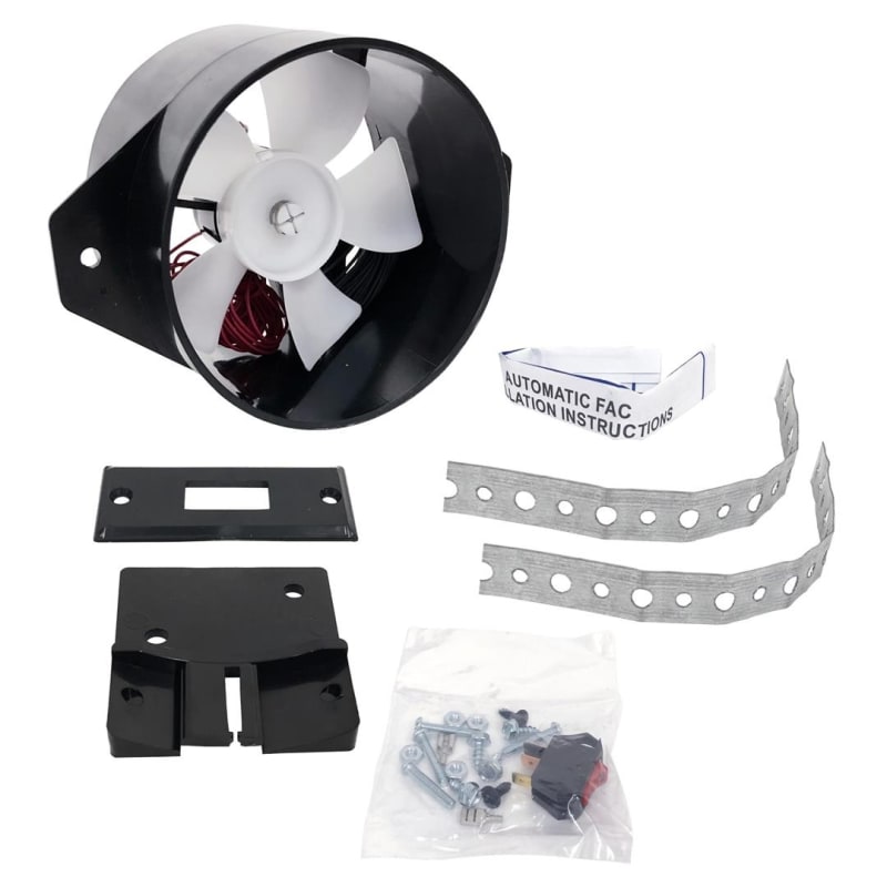 The A10-2618VP is a Valterra FridgeCool 12 Volt Exhaust Fan assembly designed to keep refrigerator coils cool and working efficiently, primarily in RV applications.