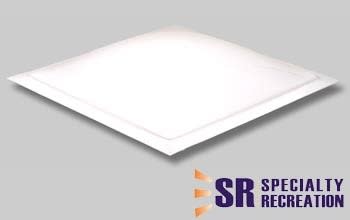 The Specialty Recreation (or Bri-Rus) SL1414W is a white, square RV skylight designed for standard 14" x 14" roof openings, constructed from durable, UV-resistant polycarbonate.