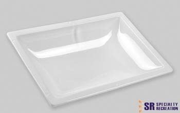 The Specialty Recreation N1422 Inner Skylight Garnish is a white, thermoformed polycarbonate trim ring designed for RV skylights with a 14" x 22" rough opening.