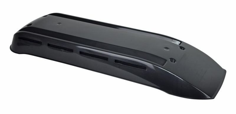 The Norcold Refrigerator Cover Black, part number 622293CBK, is a replacement cap for the roof vent of most Norcold RV refrigerators. It is made of durable plastic.