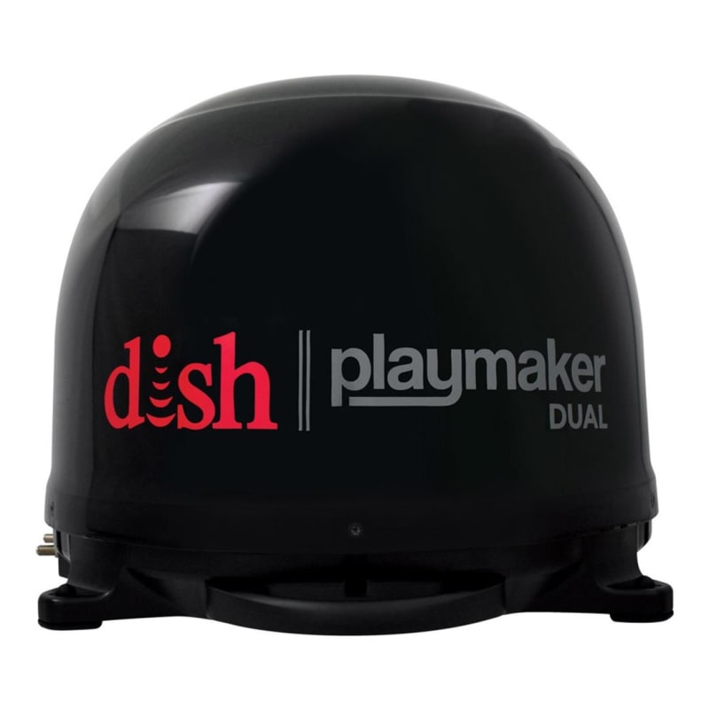 The Winegard Playmaker Satellite TV Antenna Black, PL-8035 is a portable, fully-automatic satellite dish designed for use with DISH HD Solo receivers in RVs, for camping, or tailgating. It is designed to support two TVs simultaneously.