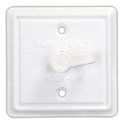 SQUARE CABLE TV ENTRY PLATE WHITE, 47795
