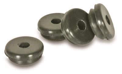 The Camco 43614 STOVE GRATE GROMMETS 4PK are rubberized silicone grommets designed to protect your stovetop from scratches caused by the grates, specifically sized for Magic Chef brand grates.