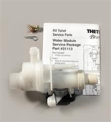 The Thetford 31113 Bravura Toilet Water Module Service Package, which is a replacement part for permanent Thetford RV toilets.