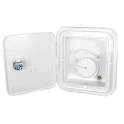 The B&B Molders Thetford 94251 FRESH WATER INLET GRAVITY FILL HATCH WHITE, is a durable, UV-resistant plastic water inlet designed as a direct OEM replacement for RVs and campers.