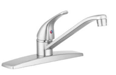 The Dura Faucet DF-NMK600-SN is a single-lever, satin nickel kitchen faucet designed for use in recreational vehicles (RVs). It is lead-free certified and features heavy-duty commercial brass construction for durability.