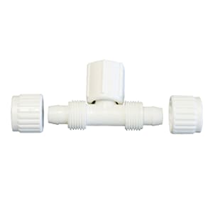 The Flair-It Fresh Water Coupler 1/2" FL X 1/2" FPT Swivel X 1/2" FL Tee (Part #16821) is a durable plastic fitting used in RV and home plumbing for connecting PEX or polybutylene tubing without special tools.