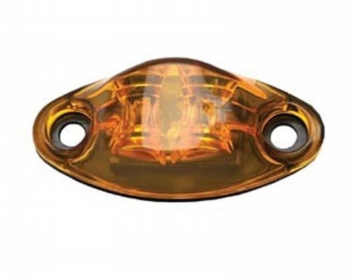 The Valterra DG52439VP Dragon's Eye Amber LED Clearance/Side Marker Light is a compact, oval, surface-mount light for RVs and trailers.