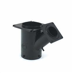 The Valterra T1014 is an RV sewer waste valve wye reducing flange used to combine black-water and gray-water waste valves into a single pipe.