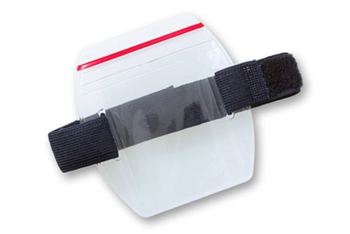 Arm Band Badge Holder with Zipper, Vertical