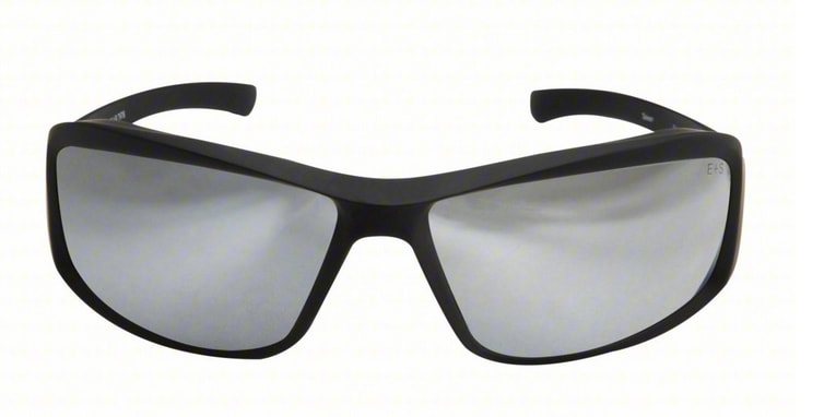 Edge Safety Glasses: Traditional Frame, Full-Frame, Gray Mirror, Black, Black, Unisex - XB137