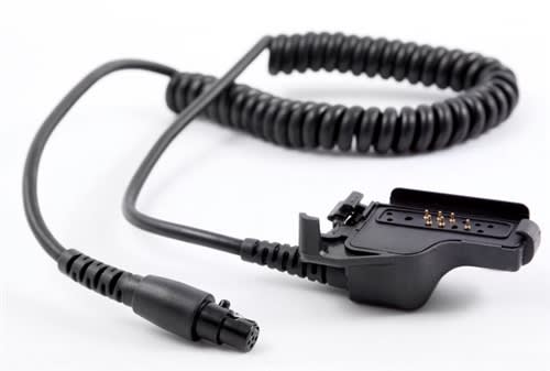Crew headset coil cord compatible with Motorola HT1000 and MTX3000 radio, durable and flexible for racing and professional use