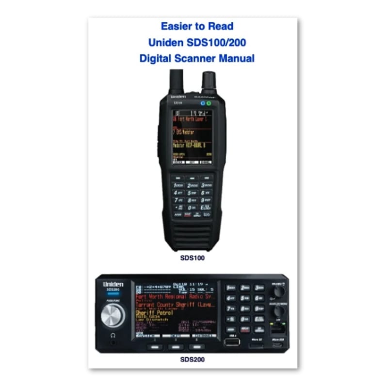 Easier to Read Uniden SDS100/SDS200 Scanner Manual