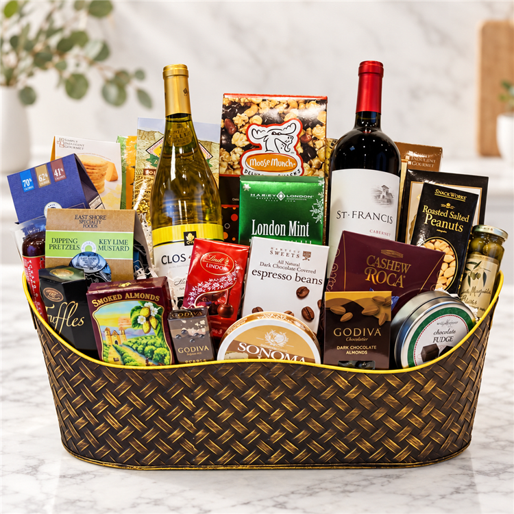 Corporate Holiday Wine Duet Gift Basket Corporate Holiday Wine Duet Gift Basket