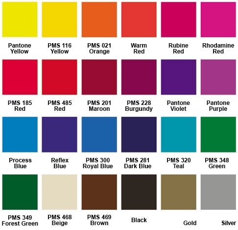 Color Swatches for Team Banner Backgrounds