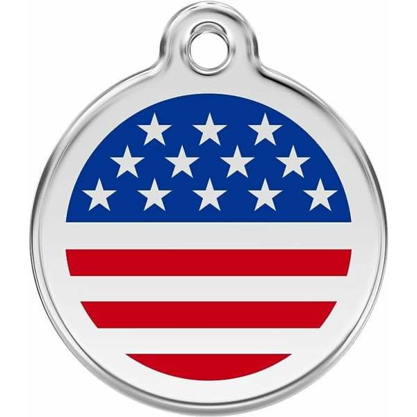 US Flag Stainless Steel Pet ID Tag US Flag Stainless Steel Pet ID Tag