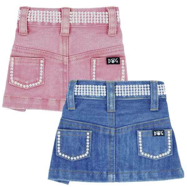 Denim Skirt for Dogs with Rhinestones